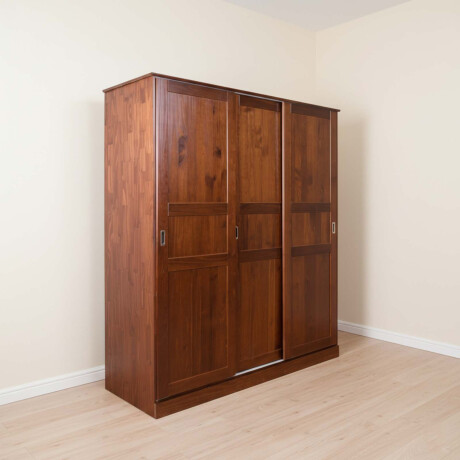 PLACARD CORREDIZO 3 PUERTAS MADERA MARRON AGATA