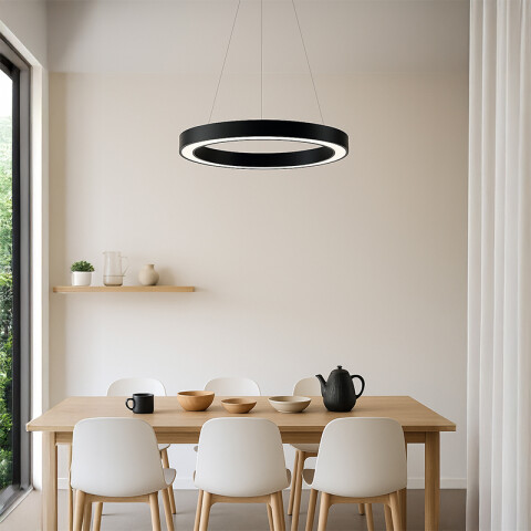 Colgante led negro 100W cálida 10000m ø120 ZU0468