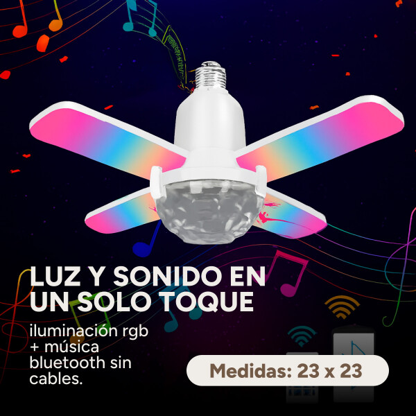 Lampara Led Colores Blutooth Música Parlante Control Luz Rgb Color Blanco