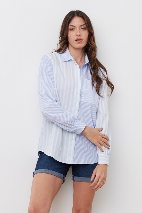 Camisa Lineas CELESTE/MULTI