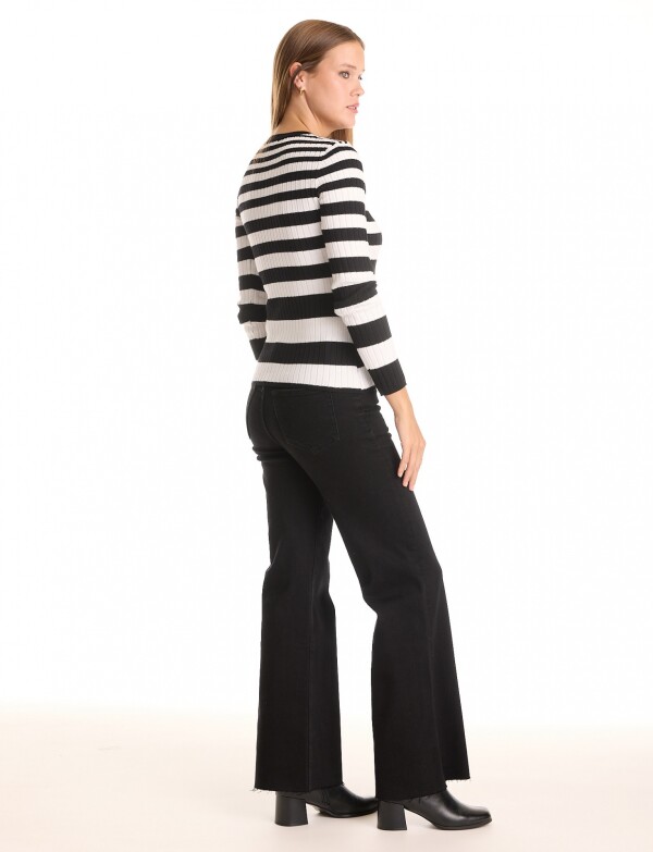 Buzo Ribs Lineas BLANCO/NEGRO