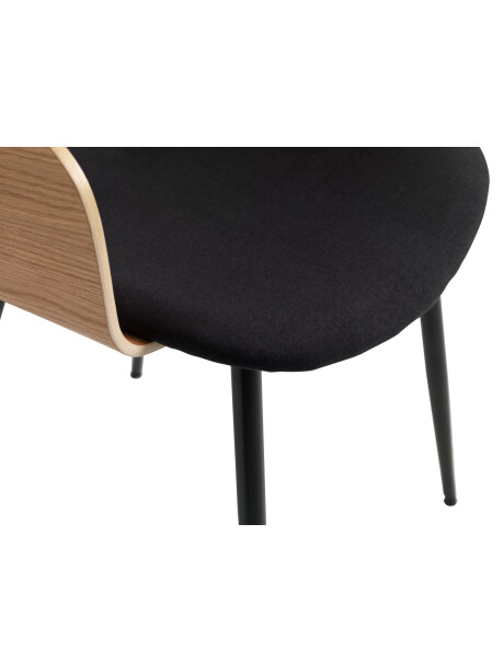 Silla de comedor HVIDOVRE tela negro/roble Silla de comedor HVIDOVRE tela negro/roble