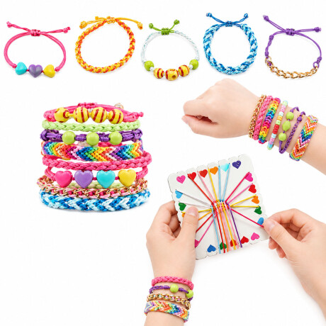 Kit Para Hacer Pulseras Maletín Con Dijes Y Cuentas +6 años Rosa