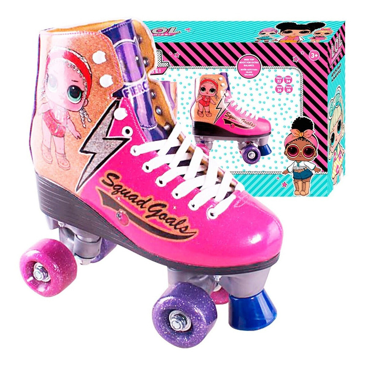 Patín Artístico Lol Surprise Original C/ Glitter Pu 