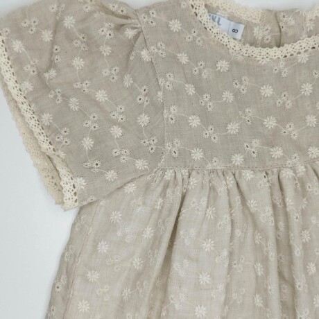 vestido broderie beige vestido broderie beige