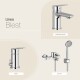 JUEGO DE GRIFERIA LAVATORIO BIDET MONOCOMANDO BRILLO BLEST CROMO