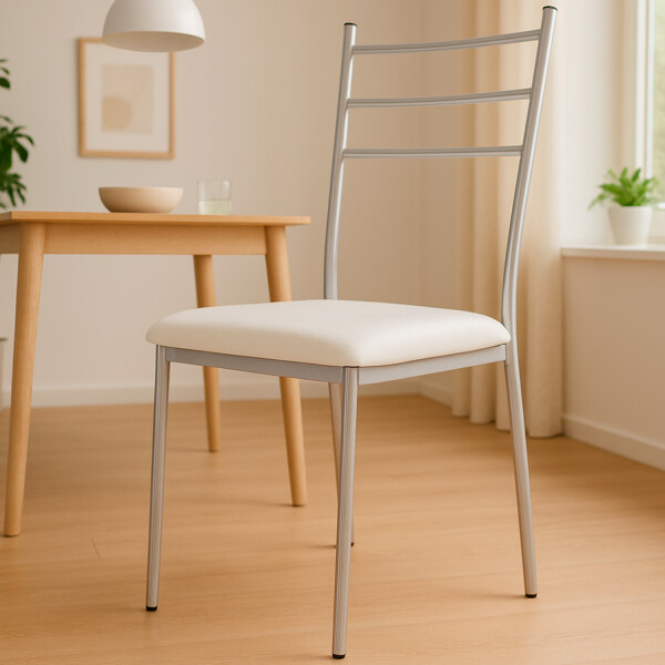 Silla Gitana Acolchonada Con Hierro, Soportan 150 Kg BLANCO