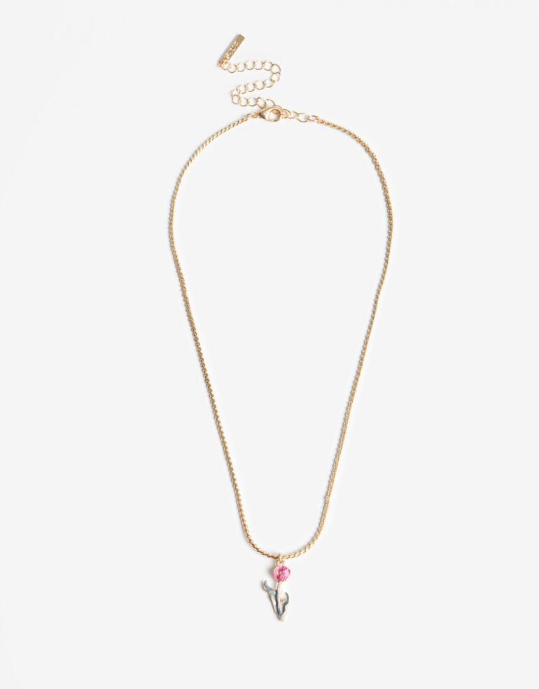 Cadena Corta con Dije Color Cadena Corta Con Dije Flor Aries - Dorado