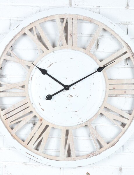 RELOJ DE PARED MDF D68X5.5CM BLANCO/BEIGE RELOJ DE PARED MDF D68X5.5CM BLANCO/BEIGE