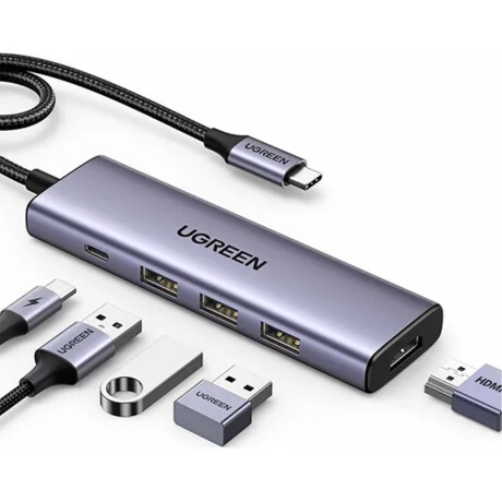 Hub Ugreen 5 en 1 3x USB 1x USB-C 1x HDMI a USB-C Hub Ugreen 5 en 1 3x USB 1x USB-C 1x HDMI a USB-C