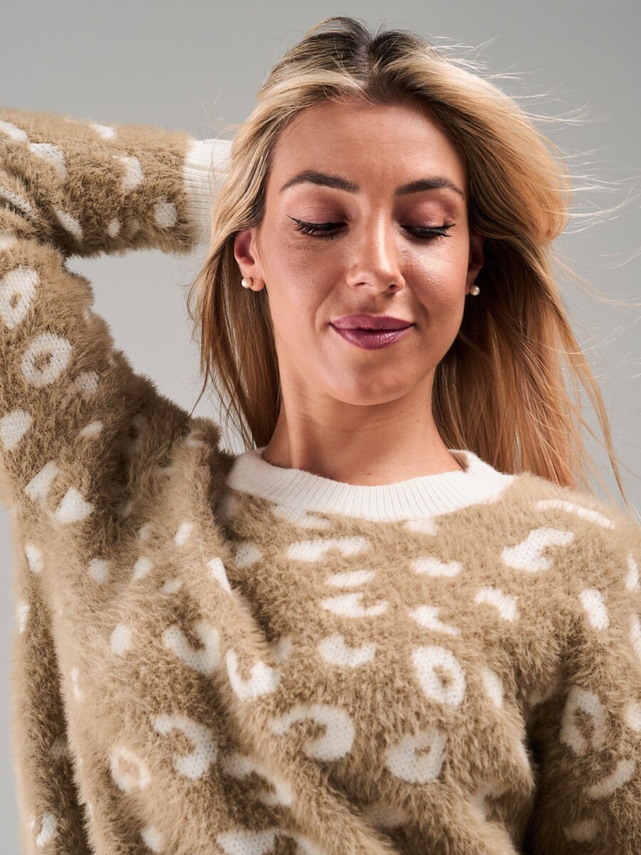 Buzo Animal Print Slowly - Beige Off 