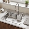 Pileta de cocina Lumax Acero Simple Canilla flexible 55x40 cm Plateado