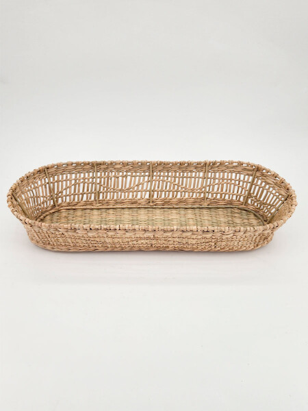 BANDEJA TEJIDA OVALADA MARRON