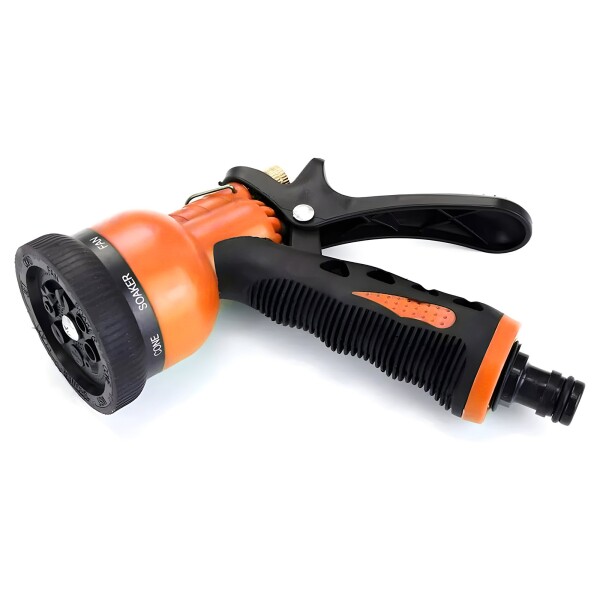 Pistola Riego Rociador 8 Funciones Presión Para Manguera Ax® Color Naranja