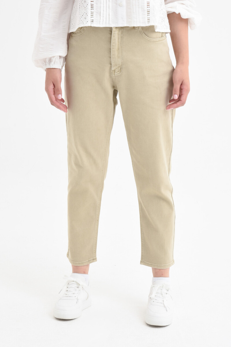 Pantalón Mom Fit Beige