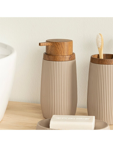SET 3PCS BAÑO PP Y MADERA BEIGE SET 3PCS BAÑO PP Y MADERA BEIGE