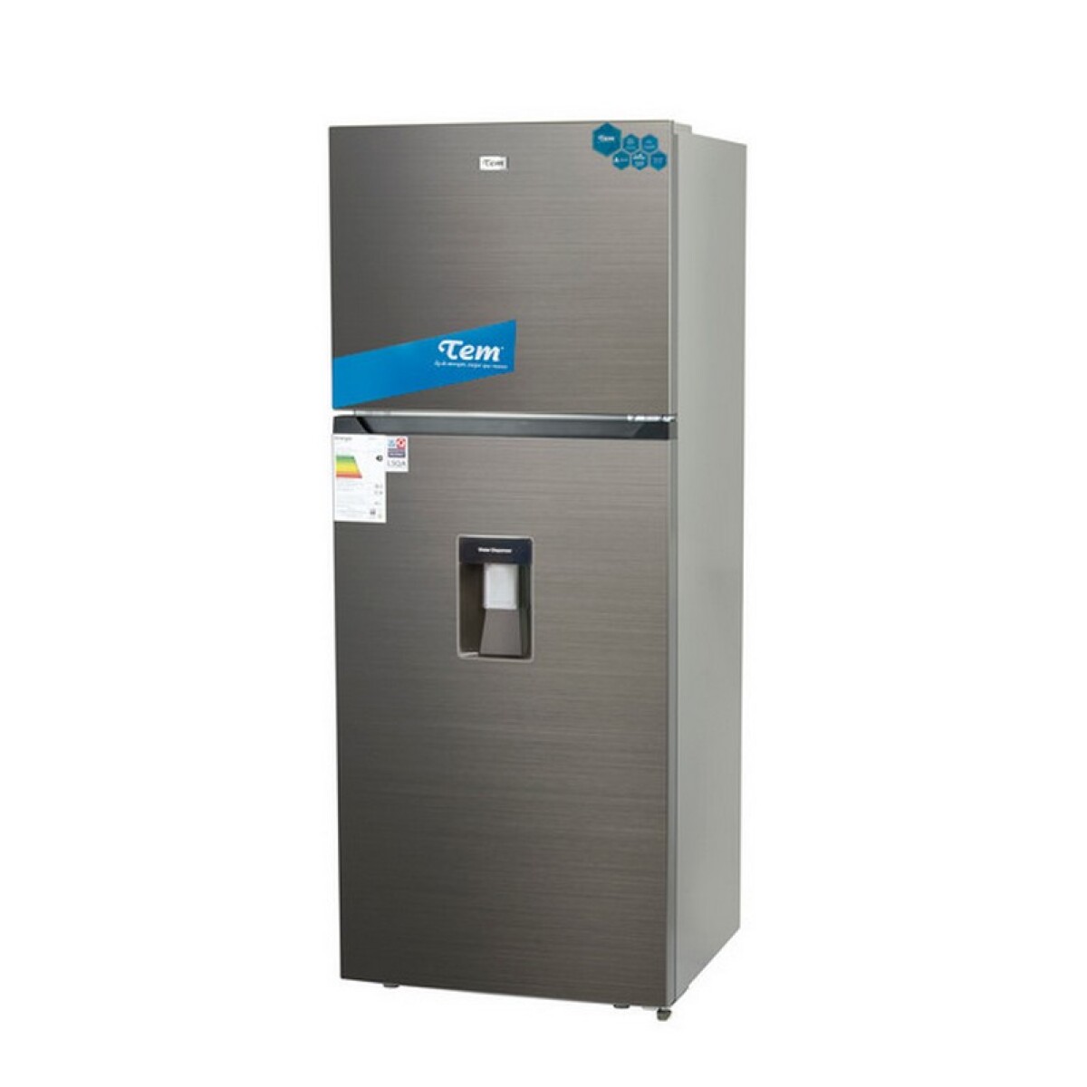 REFRIGERADOR TEM CON FREEZER 425 LTS. INOX INVERTER CON DISPENSADOR 