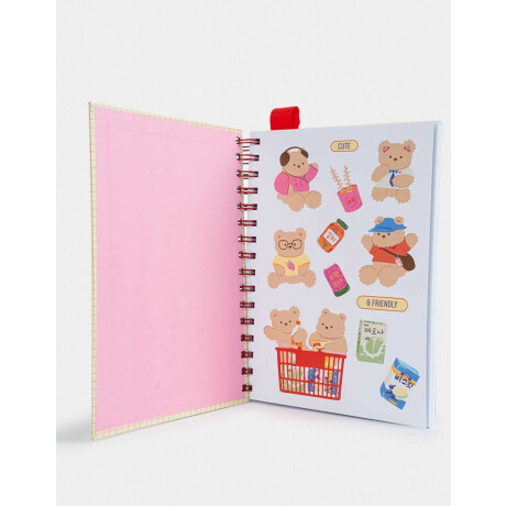 Cuaderno A5 Anillado Con Memo Con Formita Y Stickers Combinacion Multicolor