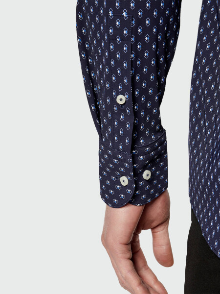 BOSS - Camisa de poliéster Azul navy