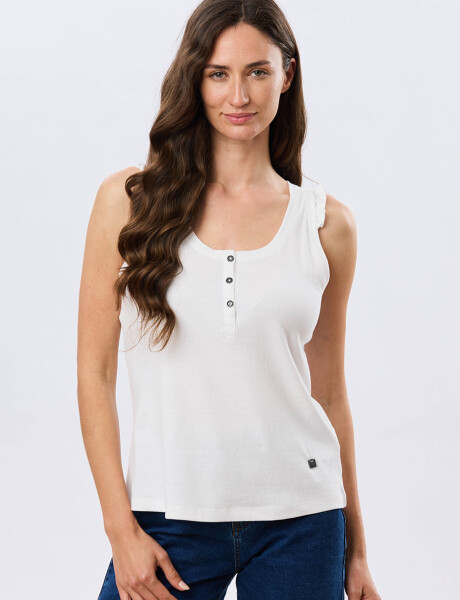 MUSCULOSA LISA DE ALGODÓN Blanco