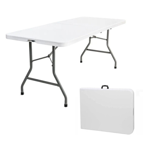 Mesa Plegable en Plástico Reforzado 1,80 mts Jardín Patio Blanco