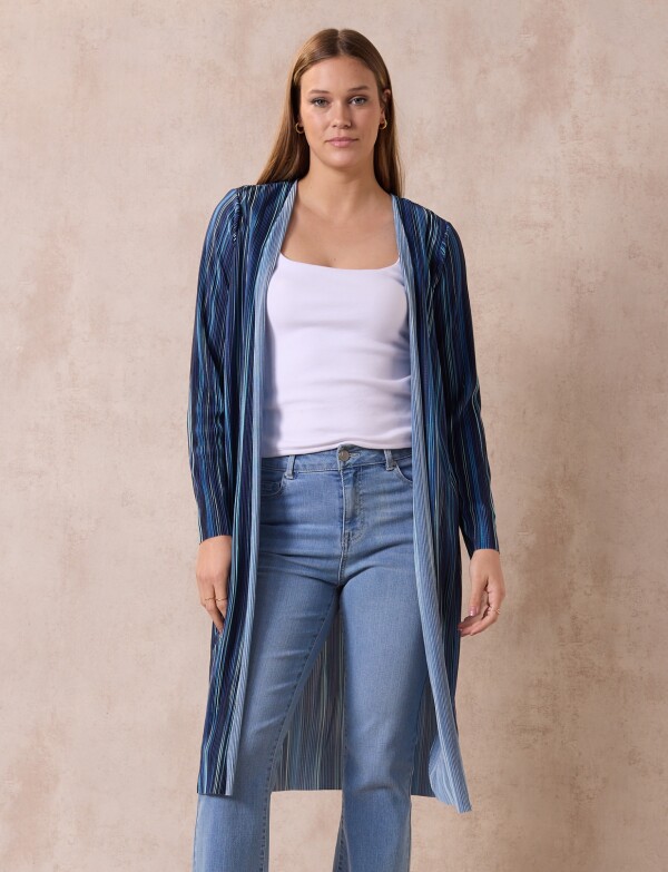 Cardigan Plisado AZUL/MULTI