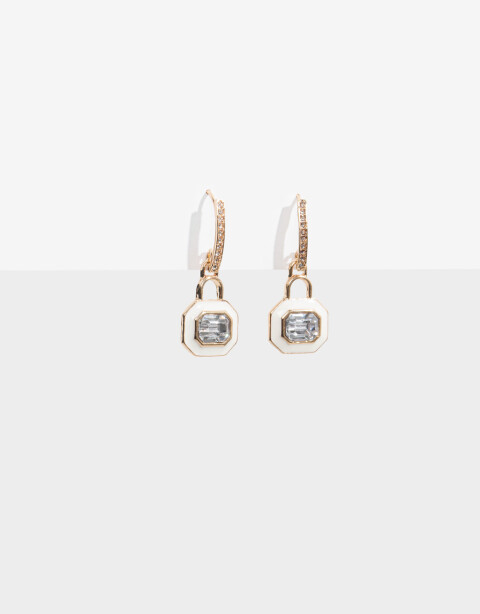 Aros Colgantes Cortos Color Aros Cortos Esmaltados - Dorado