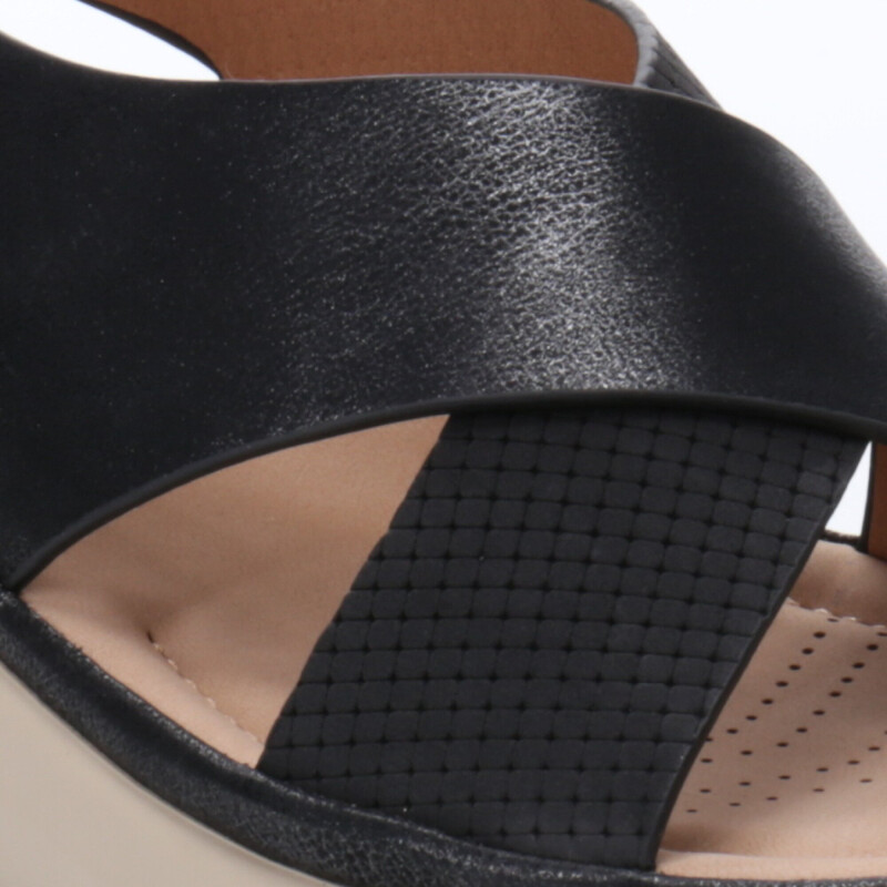 Sandalias de Mujer Lady Confort CAZENAC con tiras cruzadas Negro