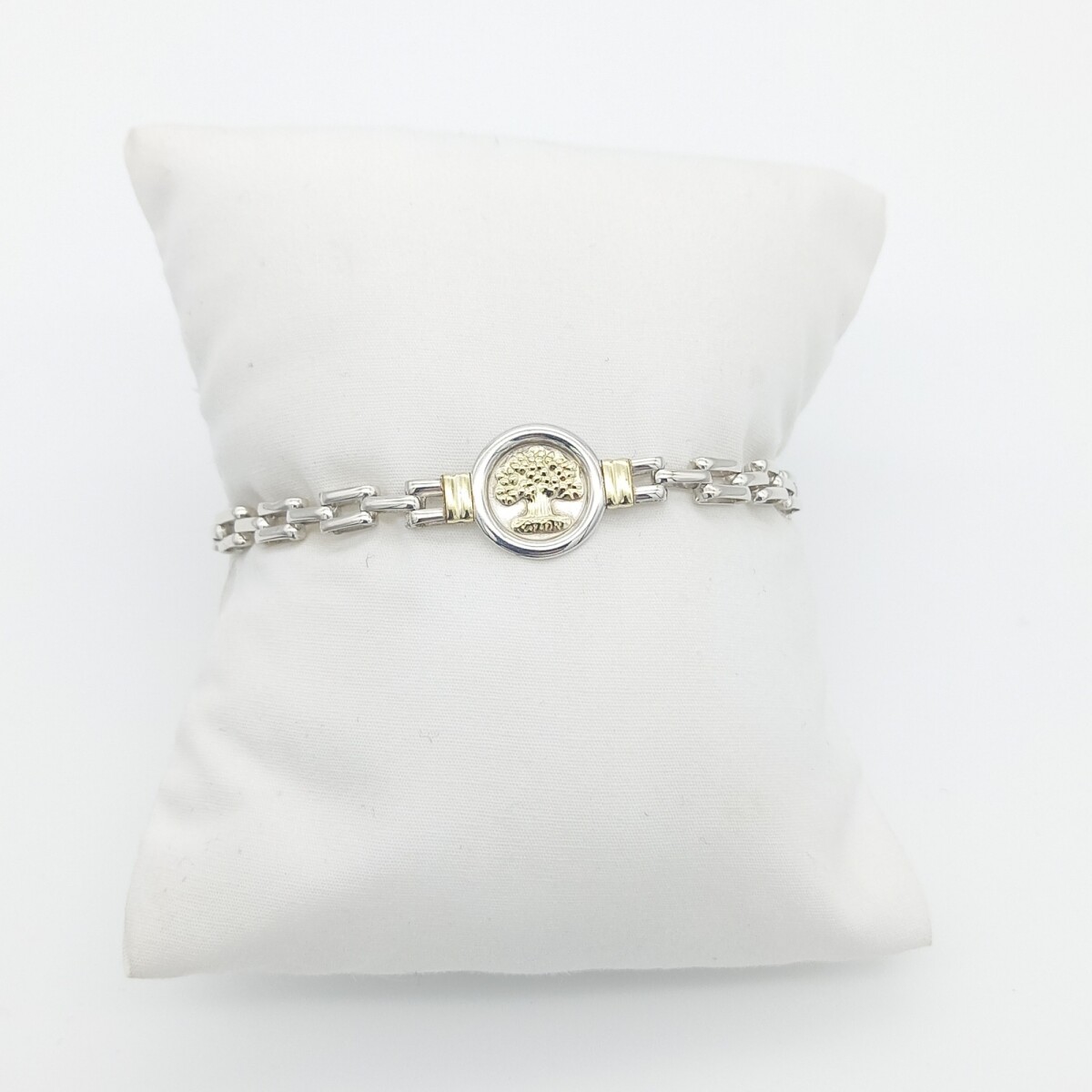 Pulsera de plata 925 y double en oro 18 ktes, ARBOL DE LA VIDA. 