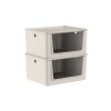 Caja organizadora con tapa y abertura frontal Beige