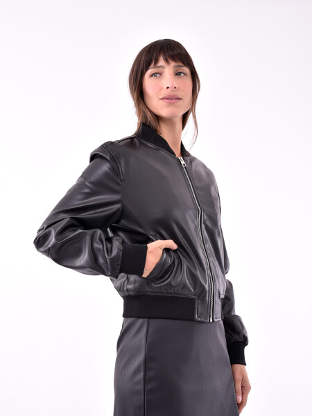 CAMPERA BOMBER PRINA NEGRO