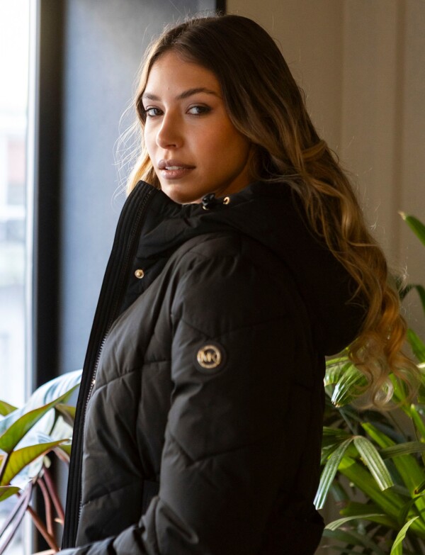 Campera Abrigo Capucha NEGRO