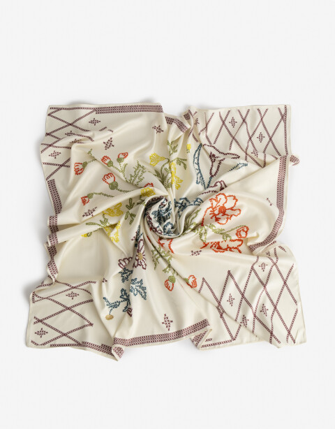 Pañuelos Raso Flores Pañuelo De Material Reciclado - Combinacion Multicolor