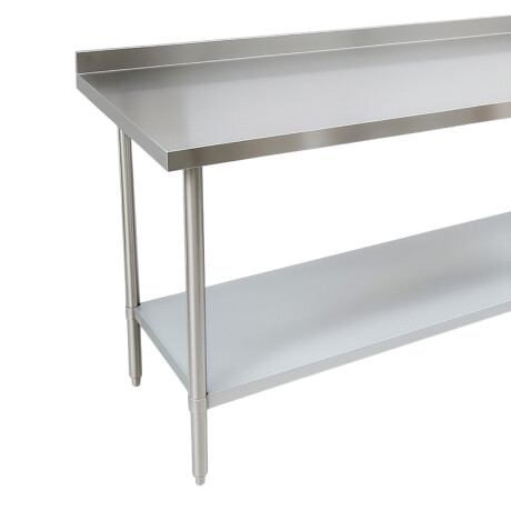 Mesada de Trabajo con Estante y Respaldo de Acero Inoxidable 90 x 60 x 85 cm Mesada de Trabajo con Estante y Respaldo de Acero Inoxidable 90 x 60 x 85 cm