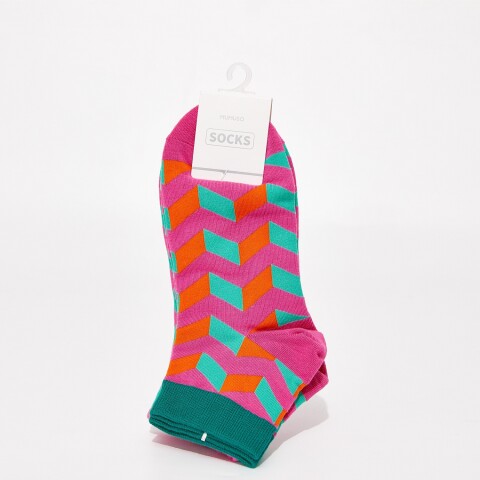 CALCETINES DE CORTE BAJO CON DISEÑO GEOMÉTRICO PARA MUJER (2 PARES/ESTILO 1) CALCETINES DE CORTE BAJO CON DISEÑO GEOMÉTRICO PARA MUJER (2 PARES/ESTILO 1)