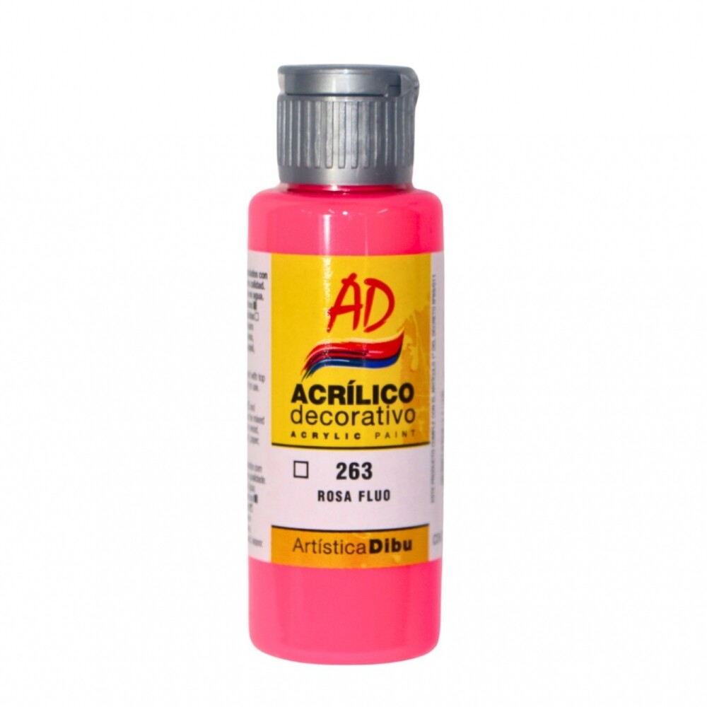 PINTURA ACRILICA ARTISTICA DIBU 60 ML. DIFERENTES COLORES COLOR ROSADO FLUO 263