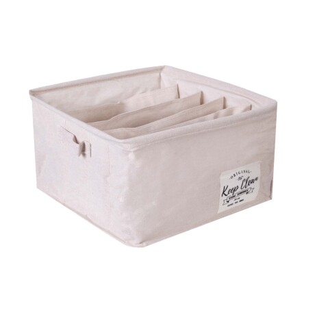 CESTO ORGANIZADOR NATURAL/BEIGE ALGODÓN C/SEPARADORES A533
