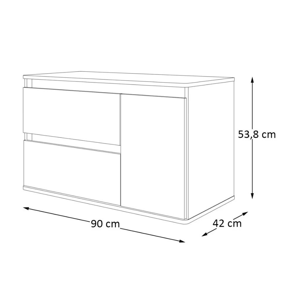 Mueble de baño suspendido Adelaida 90 cm Cacau sin bacha Mueble De Baño Suspendido Adelaida 90 Cm Cacau Sin Bacha