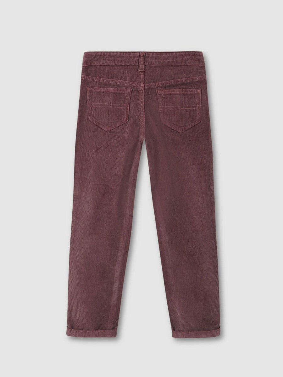 Pantalon 5 Bolsillos Pana Berenjena