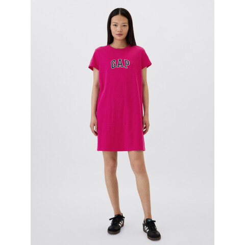 V-FRCH SS GAP LOGO DRESS BRIGHT BEET