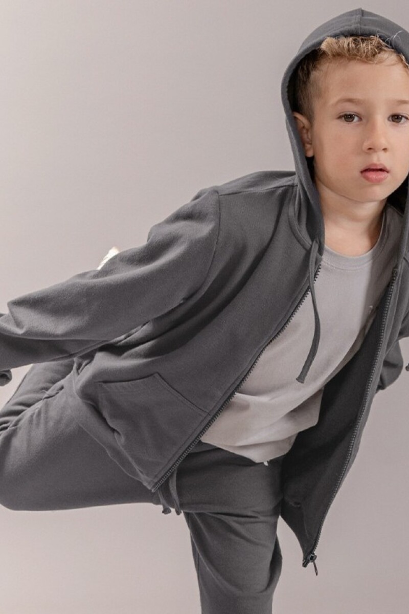 Campera Deporitva. GRIS OSCURO