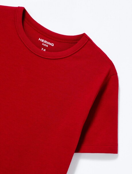 CAMISETA BÁSICA INFANTIL MANGA CORTA ROJO