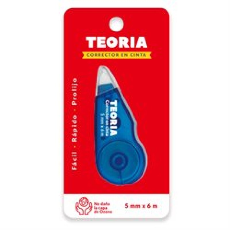 Corrector En Cinta 5Mm x6M (Blister) Teoría+ #Corrector en cinta TEORÍA+ 5mm x 6m (Blister)