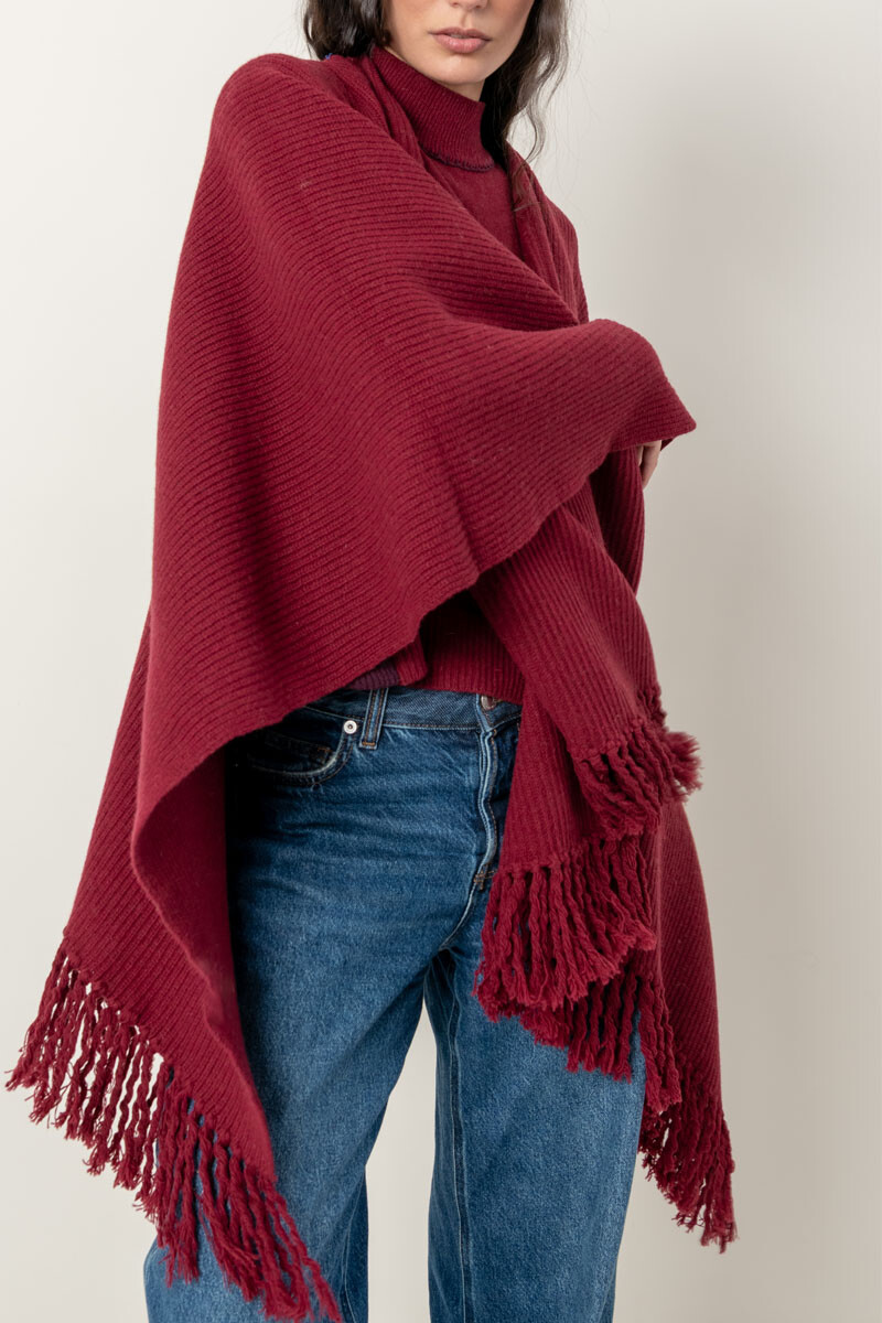 Ruana esteña Bordeaux