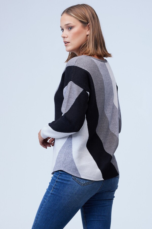 Buzo Dolman Colorblock MULTI/GRIS