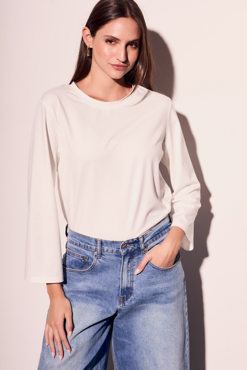 Remera Algodón Elastano Nacar