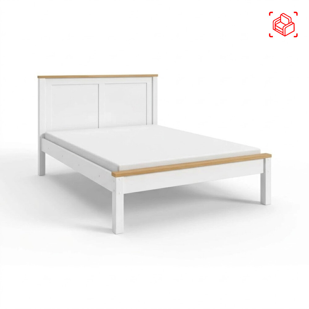 CAMA 2 PLAZAS PINO NATURAL-BEIGE TOPAZIO