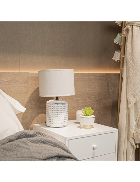 LAMPARA DE MESA BASE PORCELANA 23X23X38CM BLANCO LAMPARA DE MESA BASE PORCELANA 23X23X38CM BLANCO