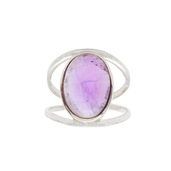 Anillo Oval-Plata 925-Piedra amatista lavanda-AN3317 conpiedra