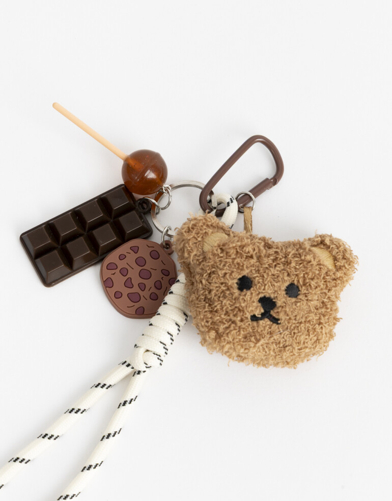 Llavero Cordón Llavero Y Bag Charm De Oso - Combinacion Multicolor